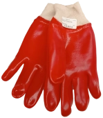 Красные маслостойкие хлопковые перчатки Interlock