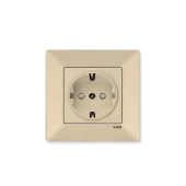 Розетка с заземлением и защитными шторками Meridian Viko by Panasonic крем