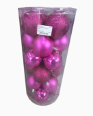 Набор новогодних игрушек, шары  Y8240-5, розовый