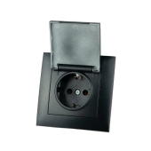 Розетка с крышкой Elmos Rosa 16 A 220 - 240 В Графитовый