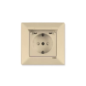 Розетка с заземлением. защитными шторками и крышкой Meridian Viko by Panasonic. Крем