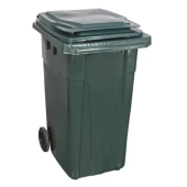 Пластиковый контейнер для мусора с колесиками и крышкой, 240 л, зеленый