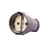 Розетка переносная e.socket.003.16.black, c з/к, 16А черная