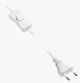 Провод с выключателем 2 метра белый 2х0,75MM2 LD-KABE2M-00