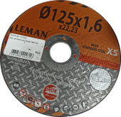 Диск отрезной по металлу (нержавейка) 125*1.6мм 20A46SBFF41 Leman