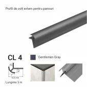 CL 4, Внешний угловой профиль для панелей, 4 мм*3 м Gentleman Gray