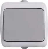 Выключатель одноклавишный e.aqua.1111.gr для внешнего монтажа, IP44, серый