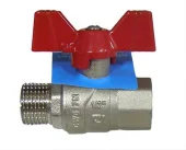 Кран шаровый НВ 1/2", короткий, бабочка, Rubano