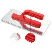 Гладилка из нержавейки 270*130мм, зубчатая - 4мм, Beorol