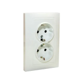 Двойная розетка с заземлением Elmos jasmin 16 A 230 В белый