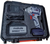 Шуруповерт на аккумуляторе 20V, Ø6,3 мм, 0-2800 об/мин, 280 n.m, (кейс, аккумулятор, зарядное устройтво), Makute