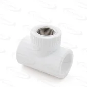 Тройник комбинированный переходной с внутренней резьбой PP-R Ø50x1/2" под ключ, PN25, белый, RTP