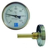 Термометр с задним выходом 0-120°C, 63 мм 1/2"