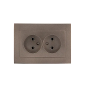 Внутренняя двойная розетка Rosa 16 A 230 - 240 В Графитовый Elmos