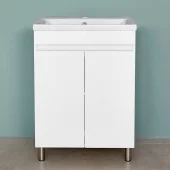 Шкаф напольный Trend Duo белый матовый с умывальником Soft 650
