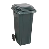 Пластиковый контейнер с колесиками и крышкой, 120 л, зеленый