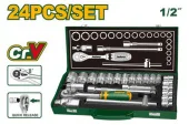 Набор ключей и торцевых головок 1/2" 24 шт; Jadever