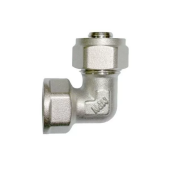 Уголок переходной для металлопласта с внутренней резьбой Ø20х3/4", латунь. MPN