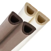 Уплотнитель самоклеящийся для дверей и окон "D" профиль 12х10мм, коричневый