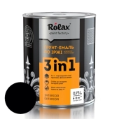 Срок Грунт-эмаль по ржавчине 3 в 1 Карбон черный, матовый, алкидно-уретановый, 0.75kg, Rolax