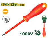 Отвертка изолированная для электротехнических работ 1000V Плоская (-) SL3.0; 75мм; Jadever