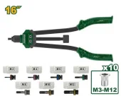 Набор инструмента для установки заклёпок (M3/M4/M5/M6/M8/M10/M12) по 10 шт Jadever