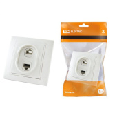 Розетка телефонная RJ11+комп. RJ45 белая TAIMIR TDM