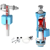 Арматура для унитаза, бачка NIKIPLAST - M Ltd 2 режима 3/6 л, боковая подводка 1/2", кнопка хром NP3136