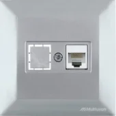 Розетка компьютерная серая CANDELA Mutlusan