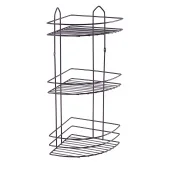 Полка угловая для ванной Perilla 3 яруса, 210х280х520 мм, металлическая, черная 71304