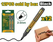 Маркер перманентный черный (12 шт) Jadever