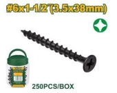 Саморезы с резьбой для дерева в пластиковом боксе 3,5*38мм (250шт); Jadever