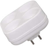 Тройник на 4 розетки 2P 10A 230V кважратный белый 1000kW
