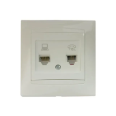 Двойная розетка RJ45+RJ11 Elmos jasmin 10 A 230 В белый