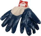 Трикотажные перчатки с нитриловым покрытием (синие)