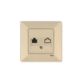 Розетка телефонная одинарная ' RJ11 ' Meridian Viko by Panasonic. Крем