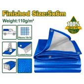 Тент легкий, плетеный полиэтиленовый, водонепроницаемый 5*6м 110гр/м²; JDTQ1856 Jadever