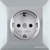 Розетка 2P+E 16A серая CANDELA Mutlusan