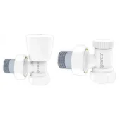 Комплект вентилей для полотенцесушителя (подача + обратка) TEIDE PLUS Arco. д 1/2". Белый