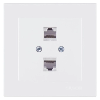 Розетка RJ11+RJ45 Phone+Data Cat.6 Белый ALEGRA NILSON