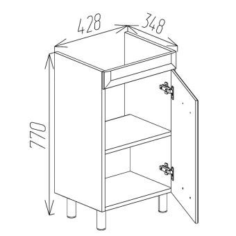 Шкаф напольный Allure белый матовый под умывальник Neon 450 Bayro
