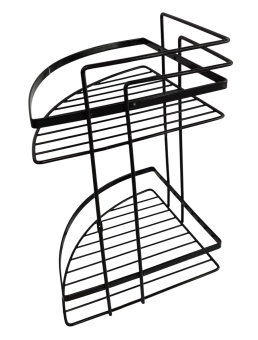Полка угловая для ванной 2 яруса LAMALI BLACK TEKNIKTEL