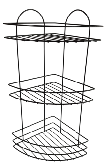 Полка угловая для ванной 3 яруса ECO BLACK TEKNIKTEL