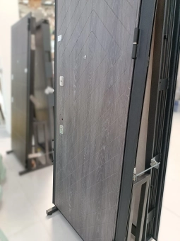 Дверь входная Premium 90 Buldoors 88*205см, Чёрный шёлк, R-правая, MDF Дуб Шале Серебро, 9P-125, MDF Ясень Riviera Ice
