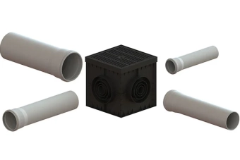 Решетка ливневая пластиковая PolyMax Basic для дождеприемника 300х300 A15 (280x280x23)