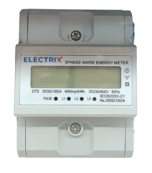 Счетчик электрический трехфазный 30-100A DIN 230V/400V 50Hz 4mod LCD