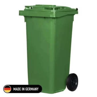 Контейнер для вывоза мусора 120L, Колеса каучуковые, Зеленый Germany (HDPE)