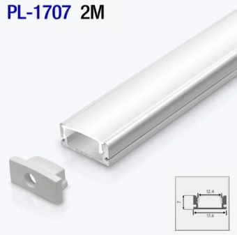 Алюминиевый профиль накладной для светодиодной ленты 2m/set 17.5*7mm PL-1707 2m PANLIGHT
