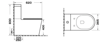 Унитаз пристенный SH-5101 P-Trap No-Rim BTW South Villa