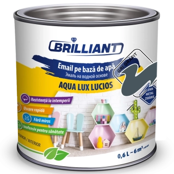 Эмаль акриловая глянцевая Aqua Lux Lucios графитно-серый 0.6л BRILLIANT